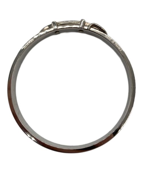 HERMES（エルメス）HERMES (エルメス) ベルトモチーフバングル シルバー×ブラックの古着・服飾アイテム