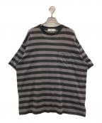 Graphpaperグラフペーパー）の古着「Border S/S Pocket Tee」｜ブラック×グレー