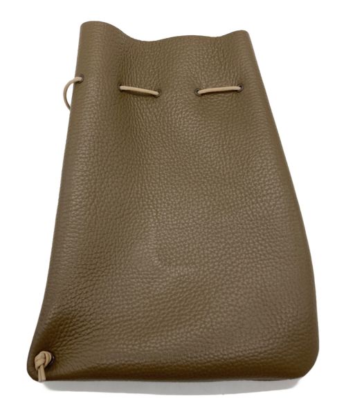 HENDER SCHEME（エンダースキーマ）Hender Scheme (エンダースキーマ) Zaccレザー巾着バッグ ベージュの古着・服飾アイテム