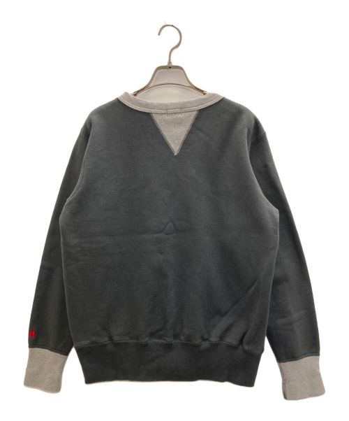 HINOYA（ヒノヤ）HINOYA (ヒノヤ) CREW NECK 2-TONE SWEAT SHIRT グレー サイズ:38の古着・服飾アイテム