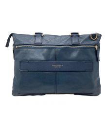 PIQUADRO（ピクアドロ）の古着「レザーハンドバッグ」｜ネイビー