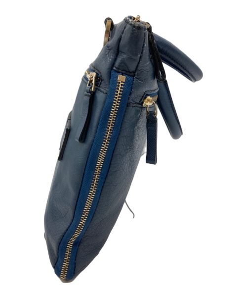 PIQUADRO（ピクアドロ）PIQUADRO (ピクアドロ) レザーハンドバッグ ネイビーの古着・服飾アイテム
