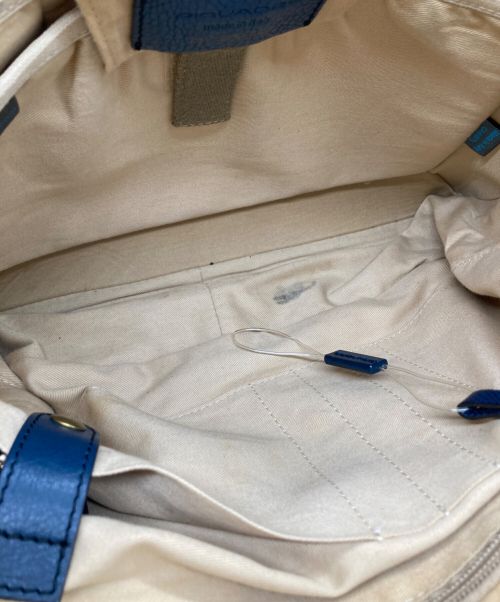 PIQUADRO（ピクアドロ）PIQUADRO (ピクアドロ) レザーハンドバッグ ネイビーの古着・服飾アイテム