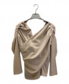 HER LIP TOハーリップトゥ）の古着「Asymmetric Cotton-blend Jersey Top」｜ベージュ