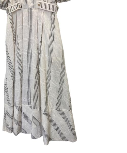 HER LIP TO（ハーリップトゥ）HER LIP TO (ハーリップトゥ) Checked Jacquard Volume Sleeve Dress ホワイト サイズ:Mの古着・服飾アイテム