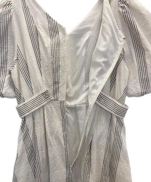 HER LIP TO（ハーリップトゥ）HER LIP TO (ハーリップトゥ) Checked Jacquard Volume Sleeve Dress ホワイト サイズ:Mの古着・服飾アイテム