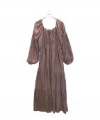 HER LIP TOハーリップトゥ）の古着「Side Bow Satin Long Dress」｜ピンク