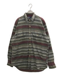 POLO RALPH LAUREN（ポロ・ラルフローレン）の古着「ネイティブボーダーシャツ」｜レッド×グレー