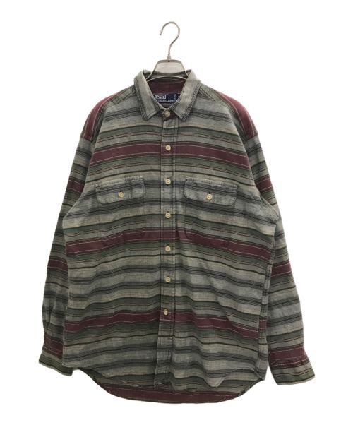 POLO RALPH LAUREN（ポロ・ラルフローレン）POLO RALPH LAUREN (ポロ・ラルフローレン) ネイティブボーダーシャツ レッド×グレー サイズ:Lの古着・服飾アイテム