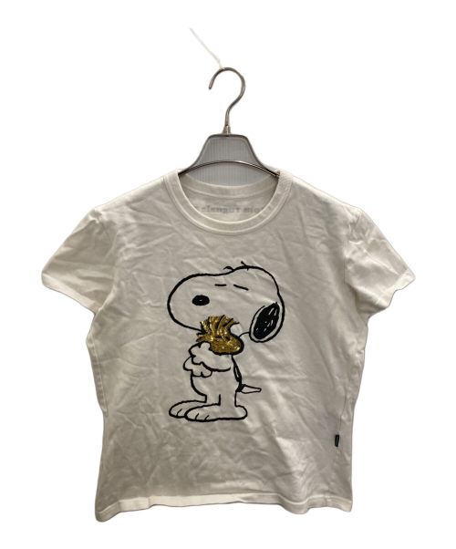 1piu1uguale3（ウノピュウノウグァーレトレ）1piu1uguale3 (ウノピュウノウグァーレトレ) PEANUTS (ピーナッツ) スパンコールTEE ホワイト サイズ:3の古着・服飾アイテム