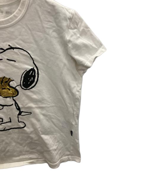 1piu1uguale3（ウノピュウノウグァーレトレ）1piu1uguale3 (ウノピュウノウグァーレトレ) PEANUTS (ピーナッツ) スパンコールTEE ホワイト サイズ:3の古着・服飾アイテム
