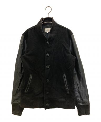 中古・古着通販】yoused (ユーズド) レザー切替スタジャン ブラック