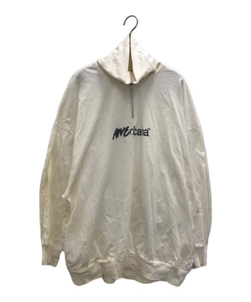 Americana（アメリカーナ）Americana (アメリカーナ) ロゴハーフジップカットソー アイボリー サイズ:不明の古着・服飾アイテム