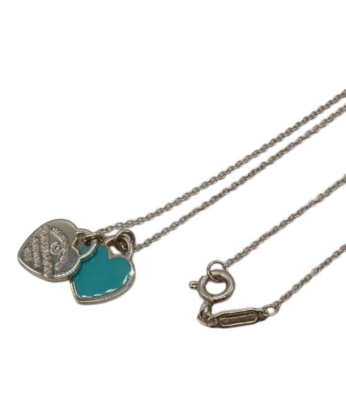 TIFFANY & Co.（ティファニー）Tiffany & Co. (ティファニー) ブルー ダブル ハート タグ ペンダント シルバー×ブルーの古着・服飾アイテム
