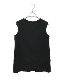 yohji yamamoto+noir（ヨウジヤマモトプリュスノアール）の古着「メッシュ切替ブラウス」｜ブラック