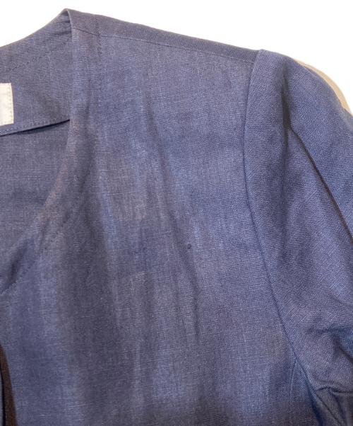 Yves Saint Laurent（イヴサンローラン）Yves Saint Laurent (イヴサンローラン) YSLボタンオールドリネンワンピース ネイビー サイズ:38の古着・服飾アイテム