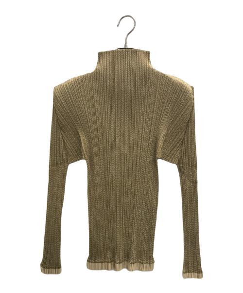 PLEATS PLEASE（プリーツプリーズ）PLEATS PLEASE (プリーツプリーズ) 総柄プリーツカットソー ベージュ サイズ:3の古着・服飾アイテム