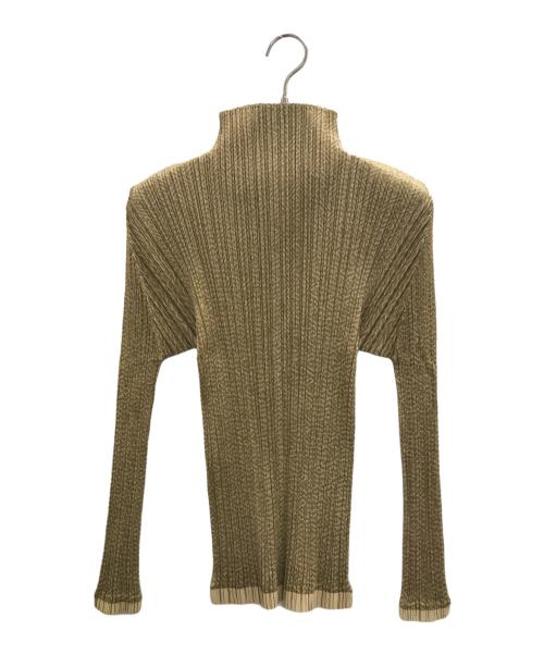 PLEATS PLEASE（プリーツプリーズ）PLEATS PLEASE (プリーツプリーズ) 総柄プリーツカットソー ベージュ サイズ:3の古着・服飾アイテム
