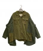 etsintaエシンタ）の古着「切替ジャケット」｜グリーン