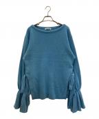 Snidelスナイデル）の古着「ベルスリーブニットプルオーバー サックス」｜ブルー