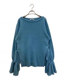 Snidel（スナイデル）の古着「ベルスリーブニットプルオーバー サックス」｜ブルー