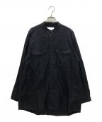 Repose Wear WHITE MOUNTAINEERINGホワイトマウンテ二アニング）の古着「BAND COLLAR LONG SLEEVES SHIRT」｜ネイビー