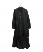 tricot COMME des GARCONSトリココムデギャルソン）の古着「90sデザインシャツワンピース」｜ブラック