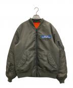 AVIREXアヴィレックス）の古着「ピンナップガールMA-1ジャケット」｜グリーン