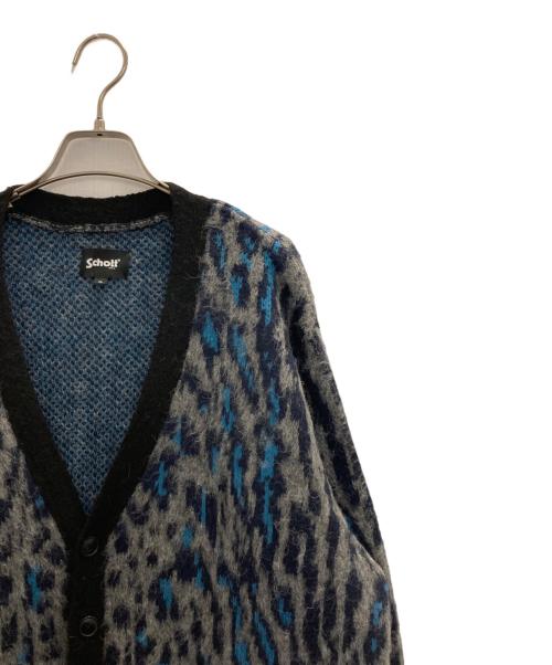 Schott（ショット）Schott (ショット) SHAGGY KNIT LEOPARD グレー×ブルー サイズ:XLの古着・服飾アイテム