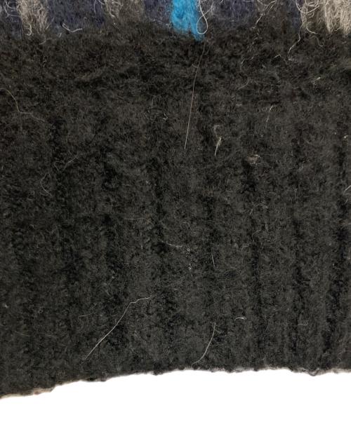 Schott（ショット）Schott (ショット) SHAGGY KNIT LEOPARD グレー×ブルー サイズ:XLの古着・服飾アイテム