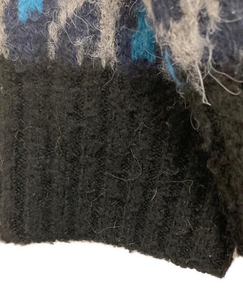 Schott（ショット）Schott (ショット) SHAGGY KNIT LEOPARD グレー×ブルー サイズ:XLの古着・服飾アイテム