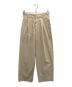23区（ニジュウサンク）の古着「コットンリネンストレッチ ストレートタック パンツ」｜ベージュ