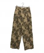 MAISON SPECIALメゾンスペシャル）の古着「アロハカットジャガードワンタックワイドパンツ」｜ベージュ