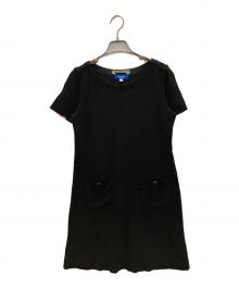 BLUE LABEL CRESTBRIDGE（ブルーレーベルクレストブリッジ）の古着「半袖ワンピース」｜ブラック
