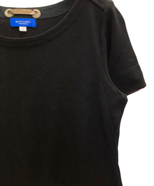 BLUE LABEL CRESTBRIDGE（ブルーレーベルクレストブリッジ）BLUE LABEL CRESTBRIDGE (ブルーレーベルクレストブリッジ) 半袖ワンピース ブラック サイズ:38の古着・服飾アイテム