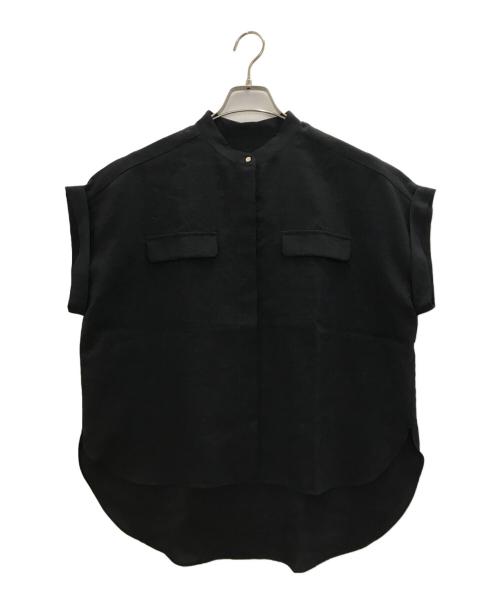 nano・universe（ナノ・ユニバース）nano・universe (ナノ・ユニバース) メランジドライスタンドシャツブラウス ネイビー サイズ:2の古着・服飾アイテム