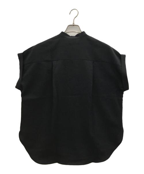 nano・universe（ナノ・ユニバース）nano・universe (ナノ・ユニバース) メランジドライスタンドシャツブラウス ネイビー サイズ:2の古着・服飾アイテム