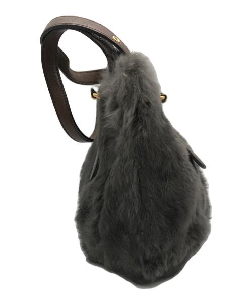 PAUL SMITH（ポールスミス）Paul Smith (ポールスミス) フェイクファーハンドバッグ グレーの古着・服飾アイテム