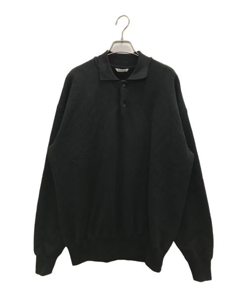 AURALEE（オーラリー）AURALEE (オーラリー) SMOOTH SOFT SWEAT POLO ブラック サイズ:3の古着・服飾アイテム