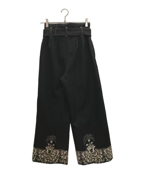 rurumu:（ルルムウ）rurumu: (ルルムウ) レースアップエンブレムパンツ ブラック サイズ:Mの古着・服飾アイテム