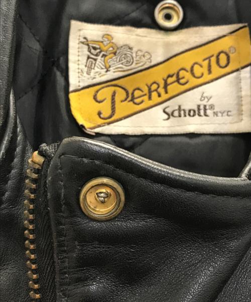 Schott（ショット）Schott (ショット) PERFECTO ライダースレザージャケット ブラック サイズ:38の古着・服飾アイテム