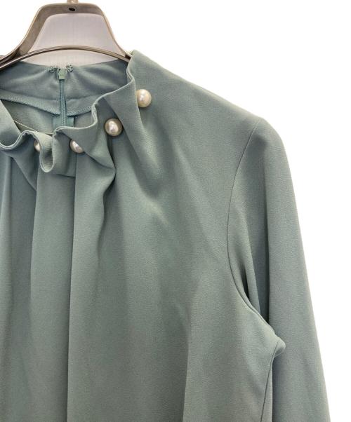TONAL（トーナル）TONAL (トーナル) ジョーゼットパールハイネックブラウス グリーン サイズ:38の古着・服飾アイテム