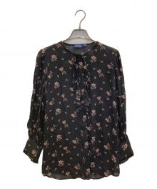 POLO RALPH LAUREN（ポロ・ラルフローレン）の古着「フラワー総柄ブラウス」｜ブラック