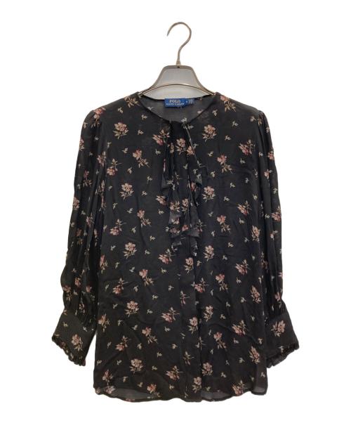 POLO RALPH LAUREN（ポロ・ラルフローレン）POLO RALPH LAUREN (ポロ・ラルフローレン) フラワー総柄ブラウス ブラックの古着・服飾アイテム