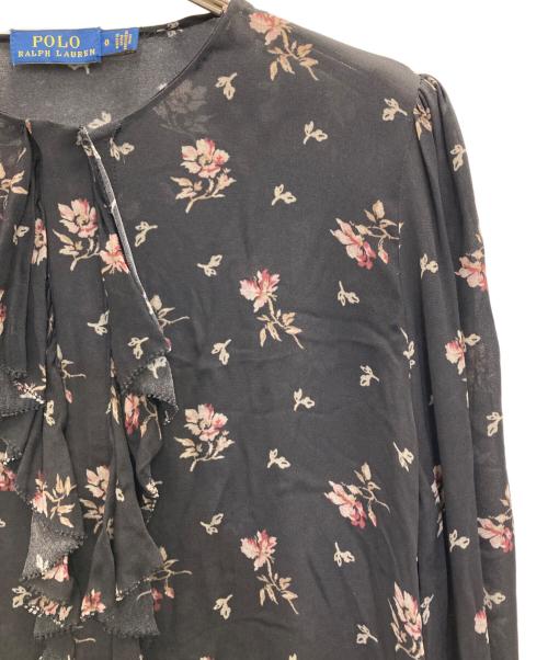 POLO RALPH LAUREN（ポロ・ラルフローレン）POLO RALPH LAUREN (ポロ・ラルフローレン) フラワー総柄ブラウス ブラックの古着・服飾アイテム