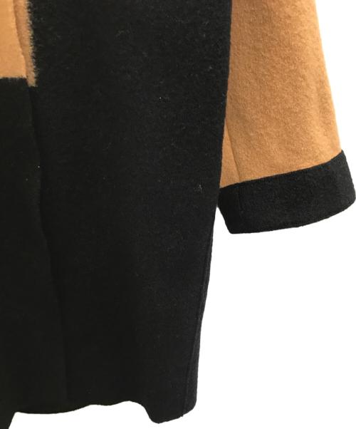 LANVIN COLLECTION（ランバンコレクション）LANVIN COLLECTION (ランバンコレクション) カラーブロックコート ブラウン×ブラック サイズ:38の古着・服飾アイテム