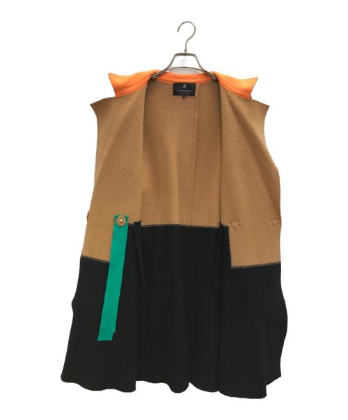LANVIN COLLECTION（ランバンコレクション）LANVIN COLLECTION (ランバンコレクション) カラーブロックコート ブラウン×ブラック サイズ:38の古着・服飾アイテム