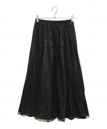 JUSGLITTY（ジャスグリッティー）の古着「シアードットチュールスカート」｜ブラック