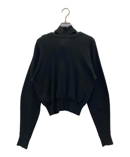 CLANE（クラネ）CLANE (クラネ) W FACE NECK RIBBON KNIT TOPS ブラック サイズ:1の古着・服飾アイテム