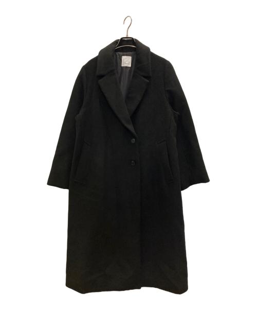 crewre（クルー）crewre (クルー) アジャスタブルウールロングコート ブラック サイズ:1の古着・服飾アイテム